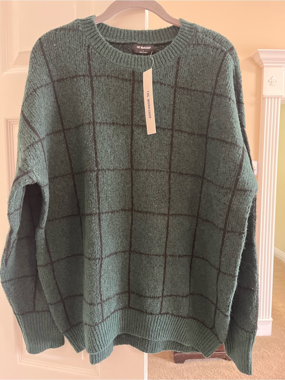 Workshop Green Windowpane Knit Sweater